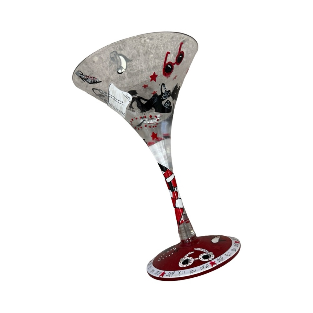 Lolita Shop Till You Drop Hand Painted Martini Glass with box (no lid)